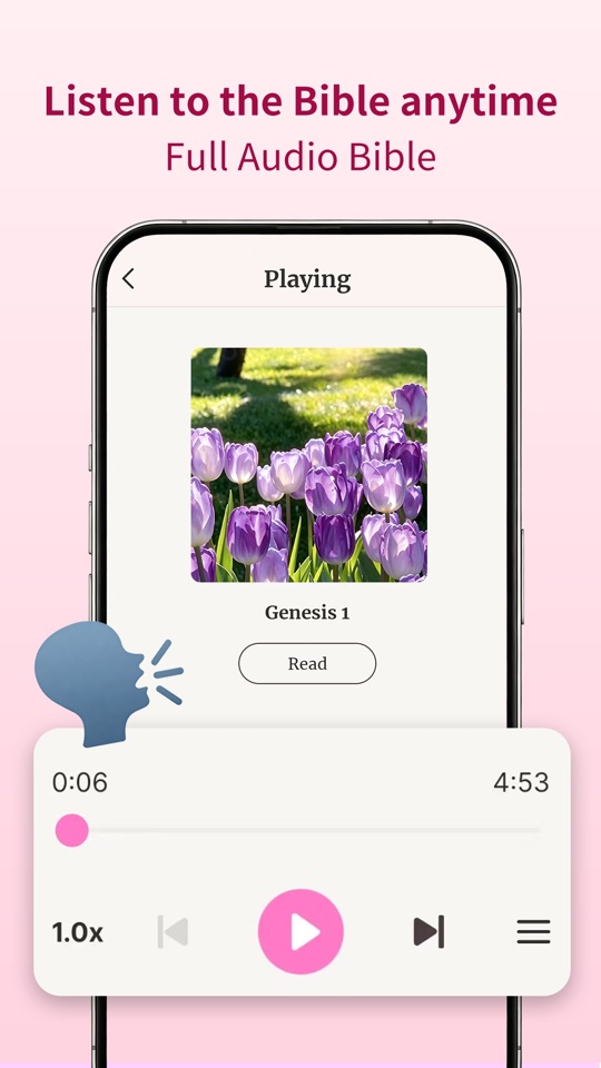 Full Audio Bible player for listening to Scripture